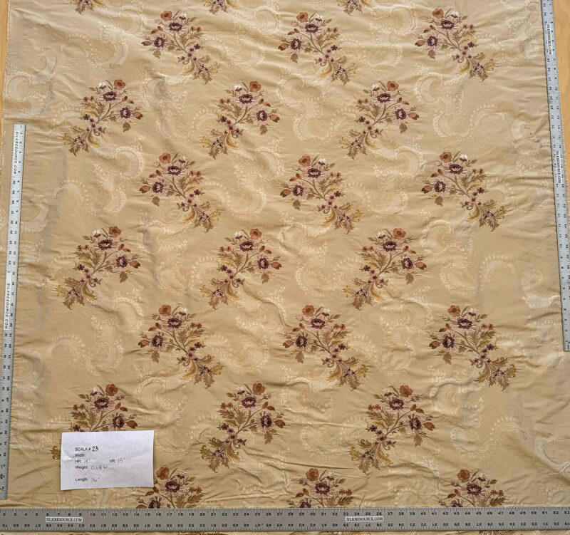 IMG_3968 Scalamandre Floral Botanical Brown Beige Embroidery Historical 1.2y