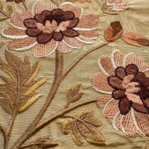 IMG_3970 Scalamandre Floral Botanical Brown Beige Embroidery Historical 1.2y