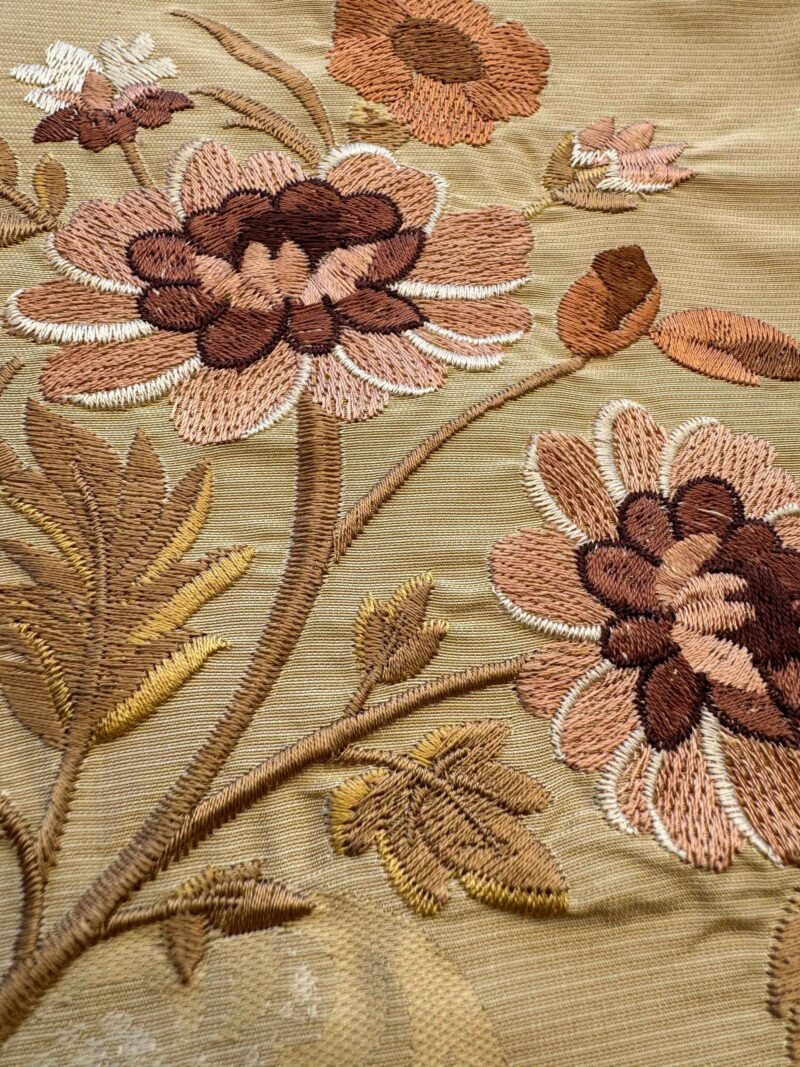 IMG_3970 Scalamandre Floral Botanical Brown Beige Embroidery Historical 1.2y
