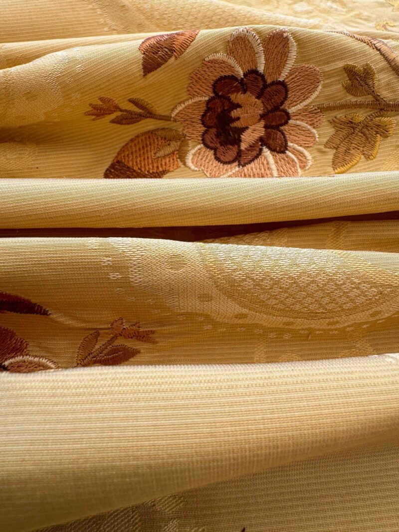 IMG_3972 Scalamandre Floral Botanical Brown Beige Embroidery Historical 1.2y