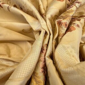 IMG_3974 Scalamandre Floral Botanical Brown Beige Embroidery Historical 1.2y