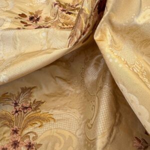 IMG_3975 Scalamandre Floral Botanical Brown Beige Embroidery Historical 1.2y