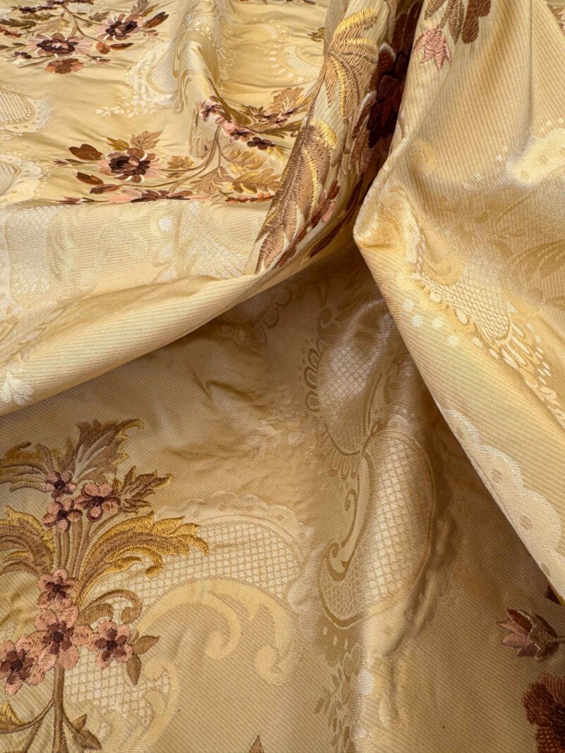 IMG_3975 Scalamandre Floral Botanical Brown Beige Embroidery Historical 1.2y