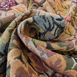 IMG_4172 1.1y Scalamandre Botanical Floral Tree Foliage Upholstery Green Black Beige