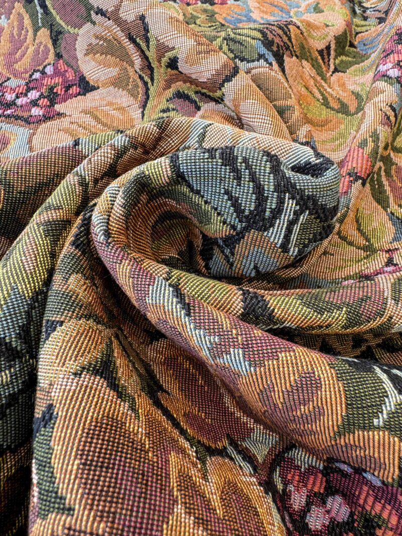 IMG_4172 1.1y Scalamandre Botanical Floral Tree Foliage Upholstery Green Black Beige