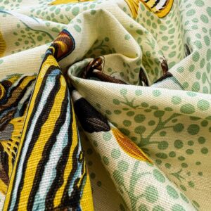 IMG_4188 1.4 y Scalamandre Barbuda Coral/Apricot/Green Gold Dots Fish Nautical Ocean