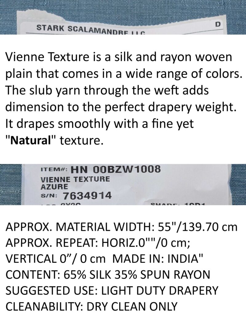 PXL_20240516_194936827 Scalamandre Vienne Texture Azure Blue Silk Solid Texture MSRP USD 276/y