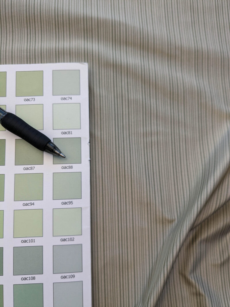 Scalamandre Astley Silk Strie Sage Gray White Pin Stripe Small Scale MSRP USD350+/yard