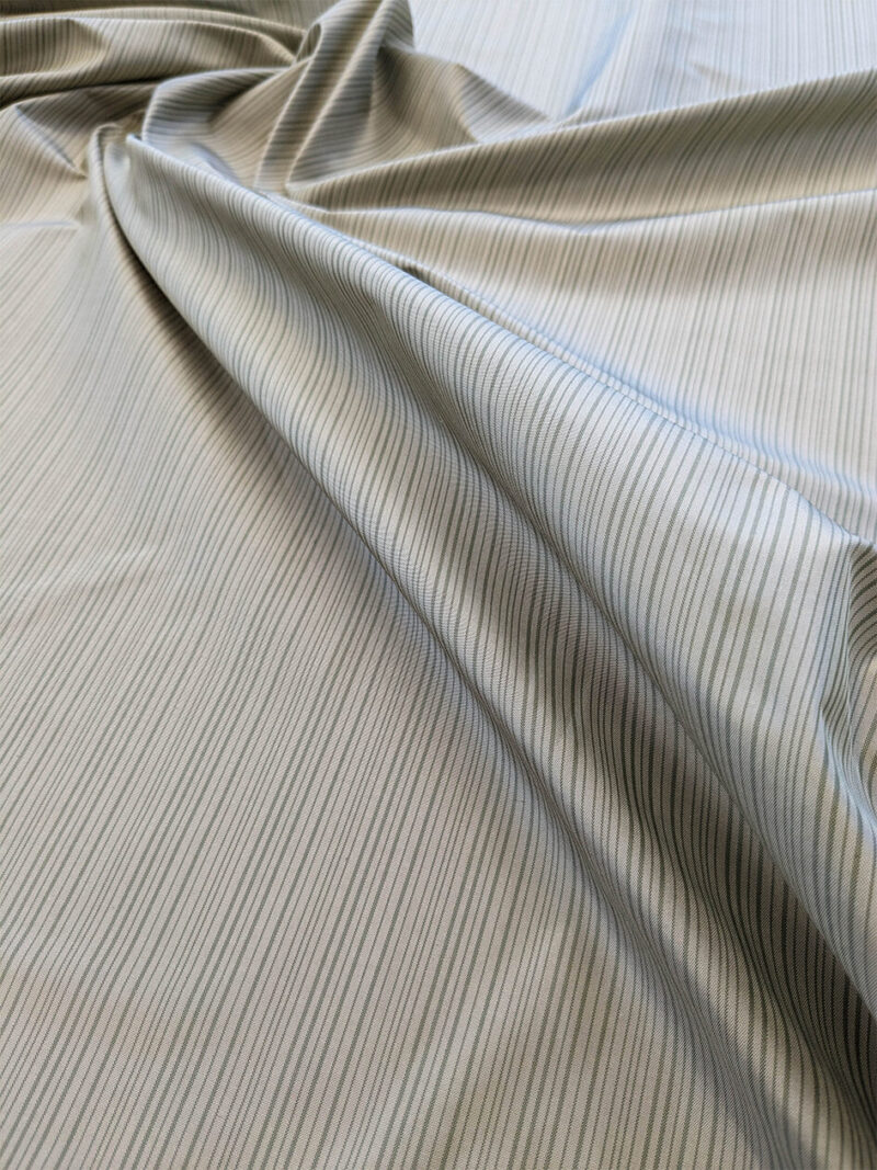 Scalamandre Astley Silk Strie Sage Gray White Pin Stripe Small Scale MSRP USD350+/yard