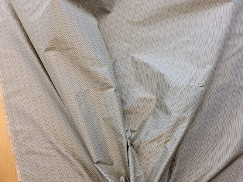 Scalamandre Astley Silk Strie Sage Gray White Pin Stripe Small Scale MSRP USD350+/yard