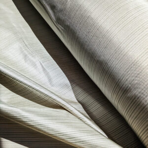 Scalamandre Astley Silk Strie Sage Gray White Pin Stripe Small Scale MSRP USD350+/yard