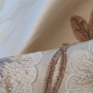 PXL_20240604_184437064 Scalamandre Silk Damask Ivory Cream Floral Botanical Medallion French Court Embroidery 56" x 47"