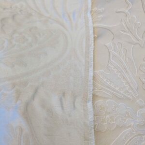 PXL_20240604_184946348 Lelievre Odalisque Ivoire Ivory Cream White Damask Silk Velvet Cut Velvet Floral Botanical French Court Renaissance MSRP USD668/y 56" x 37"