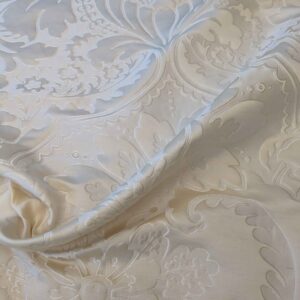 PXL_20240604_185001776 Lelievre Odalisque Ivoire Ivory Cream White Damask Silk Velvet Cut Velvet Floral Botanical French Court Renaissance MSRP USD668/y 56" x 37"