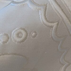PXL_20240604_185006559 Lelievre Odalisque Ivoire Ivory Cream White Damask Silk Velvet Cut Velvet Floral Botanical French Court Renaissance MSRP USD668/y 56" x 37"