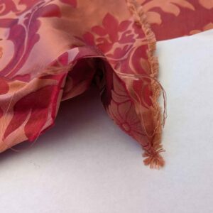 Scalamandre Damask Red Diamond Medallion Renaissance Embroidery Rose Bouquet 55″Width x 46″ Length