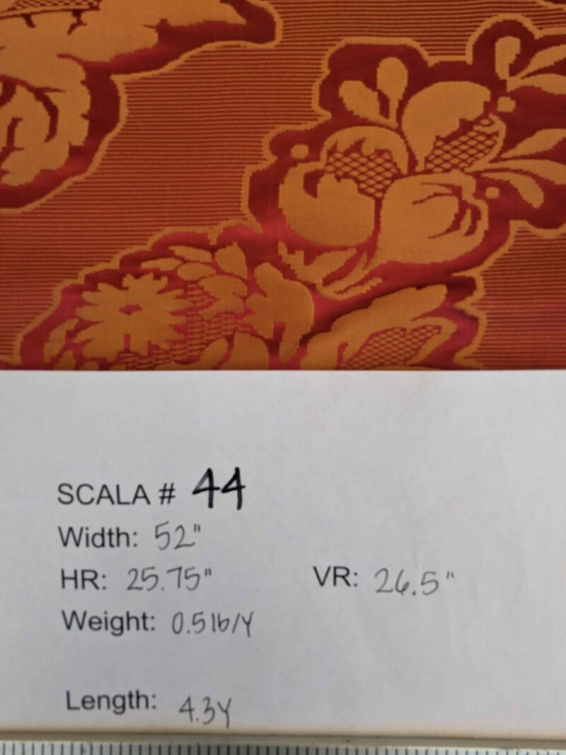 PXL_20240607_204238793 Scalamandre Red Damask Medallion Botanical Renaissance Reversible 4.3yard