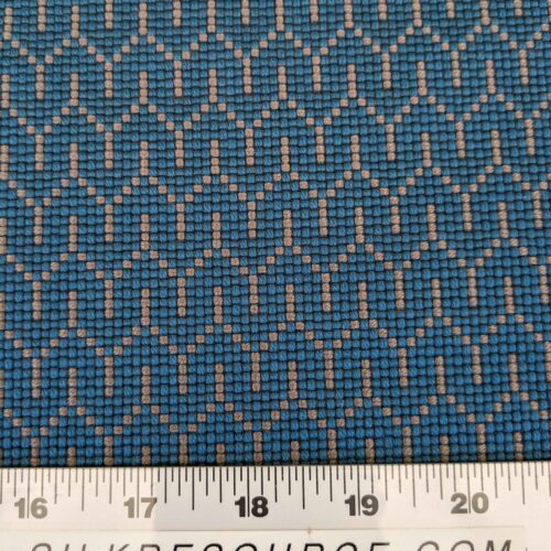 PXL_20240607_205120520 Scalamandre Geometric Art Deco Blue Brown 56.5" x 35"