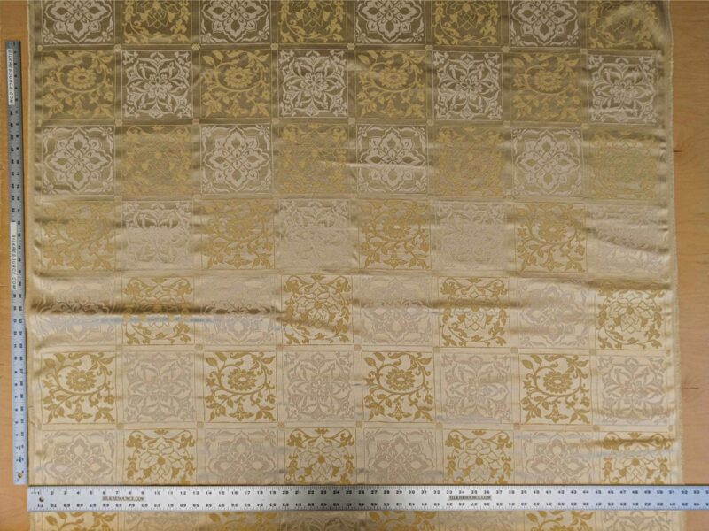 PXL_20240607_205912906 2y Scalamandre Plaid Check Damask Square Historic Art Deco Suzani Renaissance Silk Gold