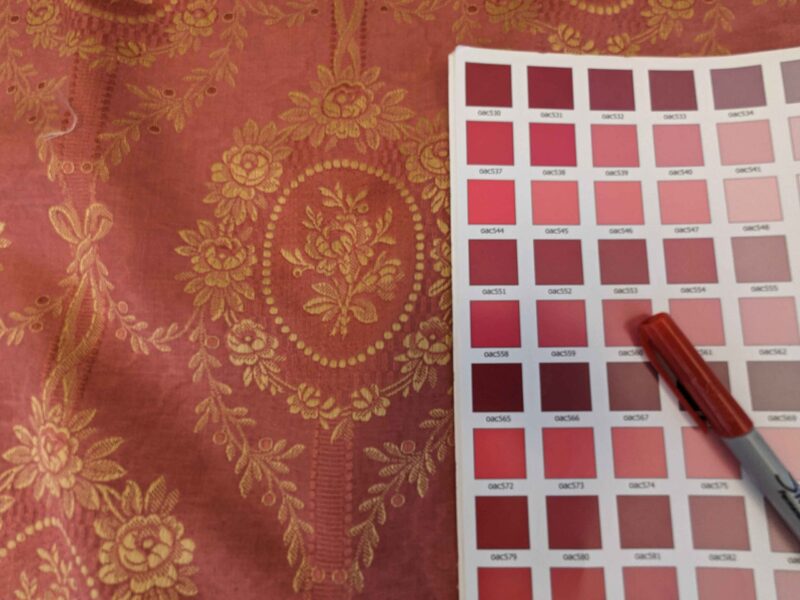 PXL_20240607_210443655 1.2y Scalamandre Medallion Red Gold Damask Floral Botanical Renaissance