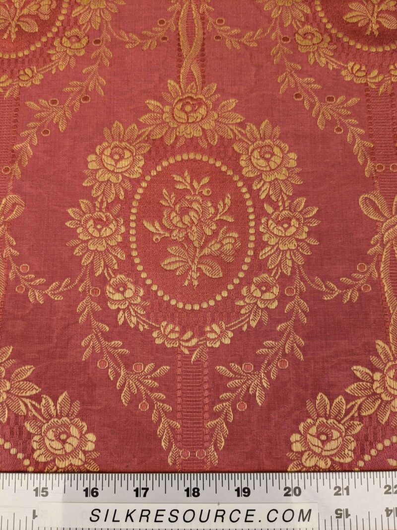 PXL_20240607_210507572 1.2y Scalamandre Medallion Red Gold Damask Floral Botanical Renaissance