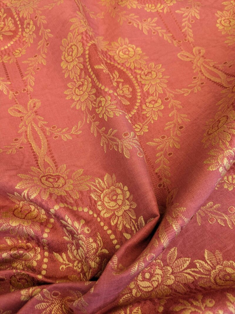 PXL_20240607_210520117 1.2y Scalamandre Medallion Red Gold Damask Floral Botanical Renaissance