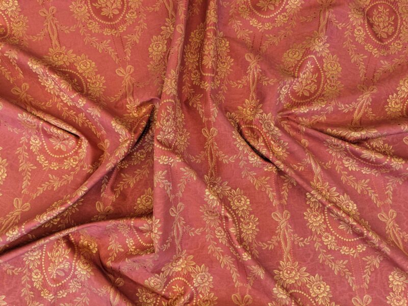 PXL_20240607_210533863 1.2y Scalamandre Medallion Red Gold Damask Floral Botanical Renaissance