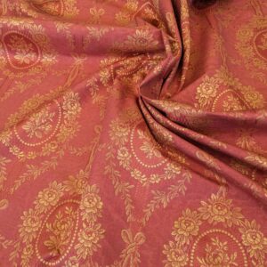 PXL_20240607_210553803 1.2y Scalamandre Medallion Red Gold Damask Floral Botanical Renaissance