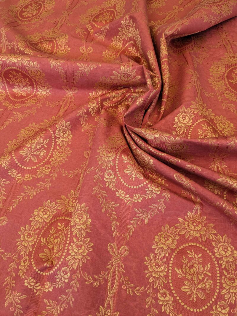 PXL_20240607_210553803 1.2y Scalamandre Medallion Red Gold Damask Floral Botanical Renaissance