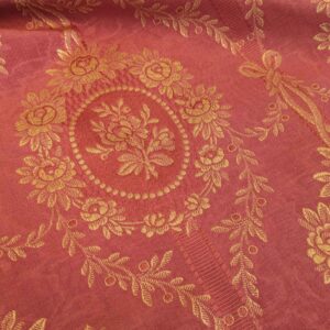 PXL_20240607_210606488 1.2y Scalamandre Medallion Red Gold Damask Floral Botanical Renaissance