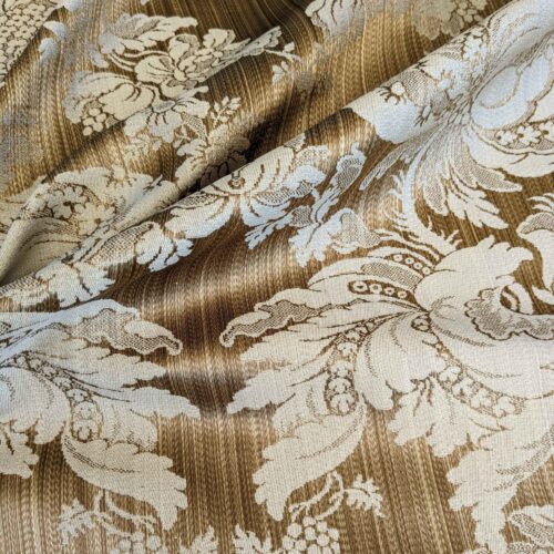By yard Scalamandre Silk Damask Brown Floral Classic French Botanical Renaissance Large Pattern