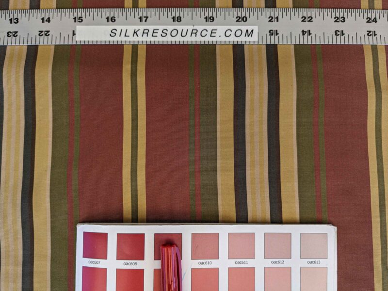 3.5y Scalamandre Silk Stripe Red White Yellow Blue Green