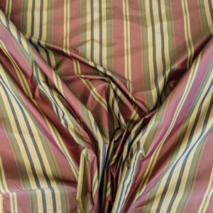 3.5y Scalamandre Silk Stripe Red White Yellow Blue Green