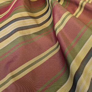 3.5y Scalamandre Silk Stripe Red White Yellow Blue Green
