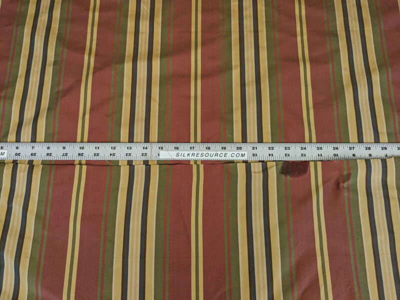 3.5y Scalamandre Silk Stripe Red White Yellow Blue Green