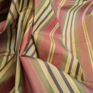 3.5y Scalamandre Silk Stripe Red White Yellow Blue Green
