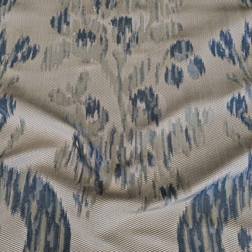 PXL_20240611_193907879 2.25y Scalamandre Visby Beige Blue Silver White Old World Weavers Silk Lampas MSRP USD 895/Y