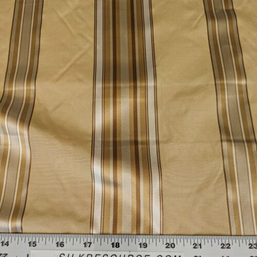 PXL_20240611_194818179 0.8y Scalamandre Gustave Stripe Gold Brown White Old World Weavers 100% Silk Stripe