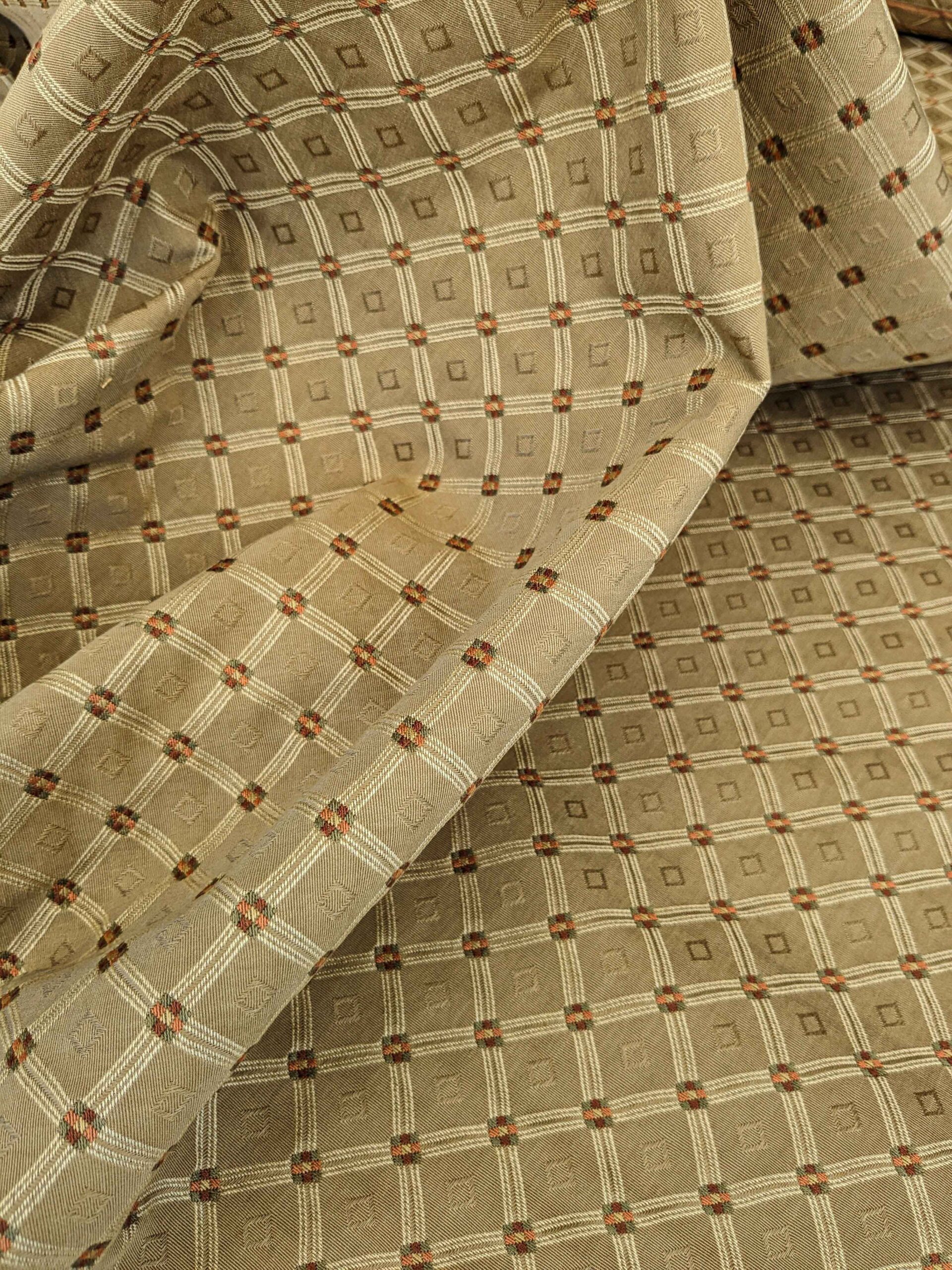 PXL_20240611_204305571 1 Berkbox102 Square Jacquard by Scalamandre Castore Oro Diamond Ogee Lampas 26"x26" 10 Pieces in Different Colorways MSRP USD 300+/y