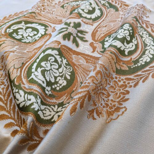 PXL_20240613_173956701 26"x 57" Scalamandre Fauteuil Bessieres Seat & Back Creme French Antique Design MSRP USD 612/y