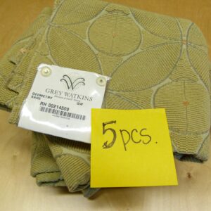 P1130166 6 EV29 Scalamandre Grey Watkins Geometry Sage Epingle Green Dot Circle Geometric 5 Pieces 26"x27" MSRP USD370/y