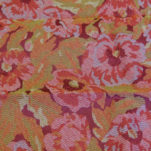 P1130211 10 EV29 Scalamandre Lelievre Paris Laurette Le Rouge Botanical Abstract Red Pink Impressionist per Piece 39"x27"