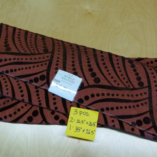 P1130224 11 EV29 Scalamandre Old World Weavers Moderne Chipotle Red Black Art Deco 3 Pieces