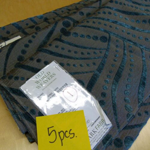 13 EV29 Scalamandre Old World Weavers Moderne Teal Gray Blue Art Deco 5 Pieces 27"x27"