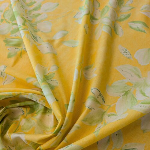 PXL_20240701_181701393 3.6y  Scalamandre Lelievre Paris Pollux Green Leaves on Yellow Botanical Tree Foliage