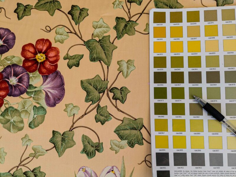 PXL_20240701_195212785 by yard Scalamandre Le Treillage Butter Yellow Spring Garden Tulip Rose Crocus Boston Ivy MSRP USD 204/y