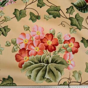 PXL_20240701_195226845 by yard Scalamandre Le Treillage Butter Yellow Spring Garden Tulip Rose Crocus Boston Ivy MSRP USD 204/y
