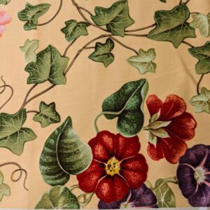 PXL_20240701_195301332 by yard Scalamandre Le Treillage Butter Yellow Spring Garden Tulip Rose Crocus Boston Ivy MSRP USD 204/y