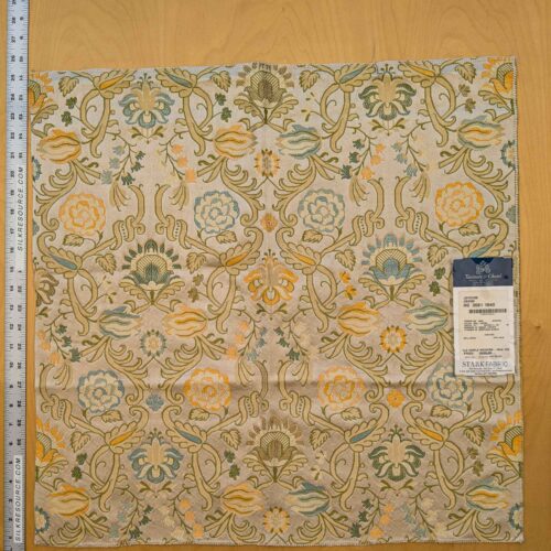 PXL_20240702_205930745 24 EV36 Tassinari and Chatel Joyeuse Creme Cut Velvet Linen Silk Beige Botanical Floral 25"x25"