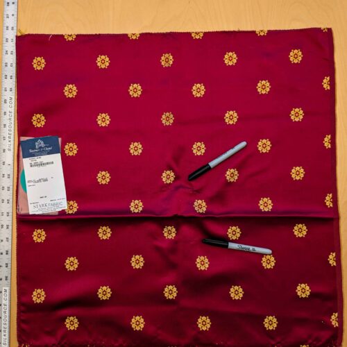 PXL_20240702_210208484 26 EV36 Tassinari and Chatel Davout Seme Rouge Red Gold Silk Botanical Neoclassical 26"x26"